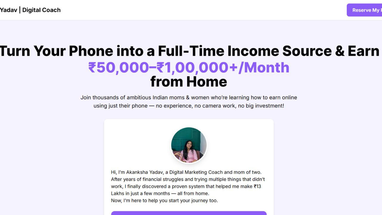 Digital Coach Akanksha Landing Page